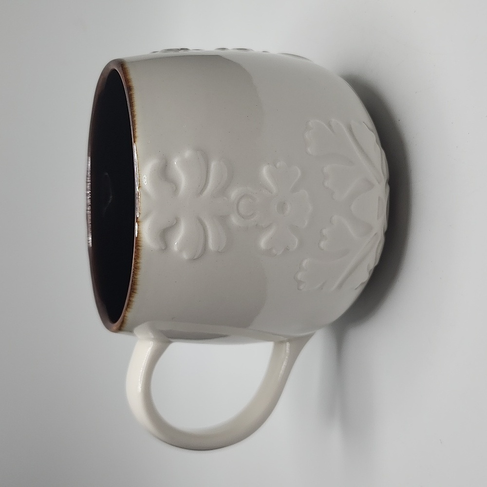 Starbucks Casi Cielo Embossed Floral Coffee Tea Mug Cup 12 oz